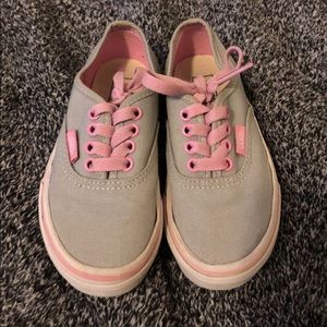 Girls vans grey and pink